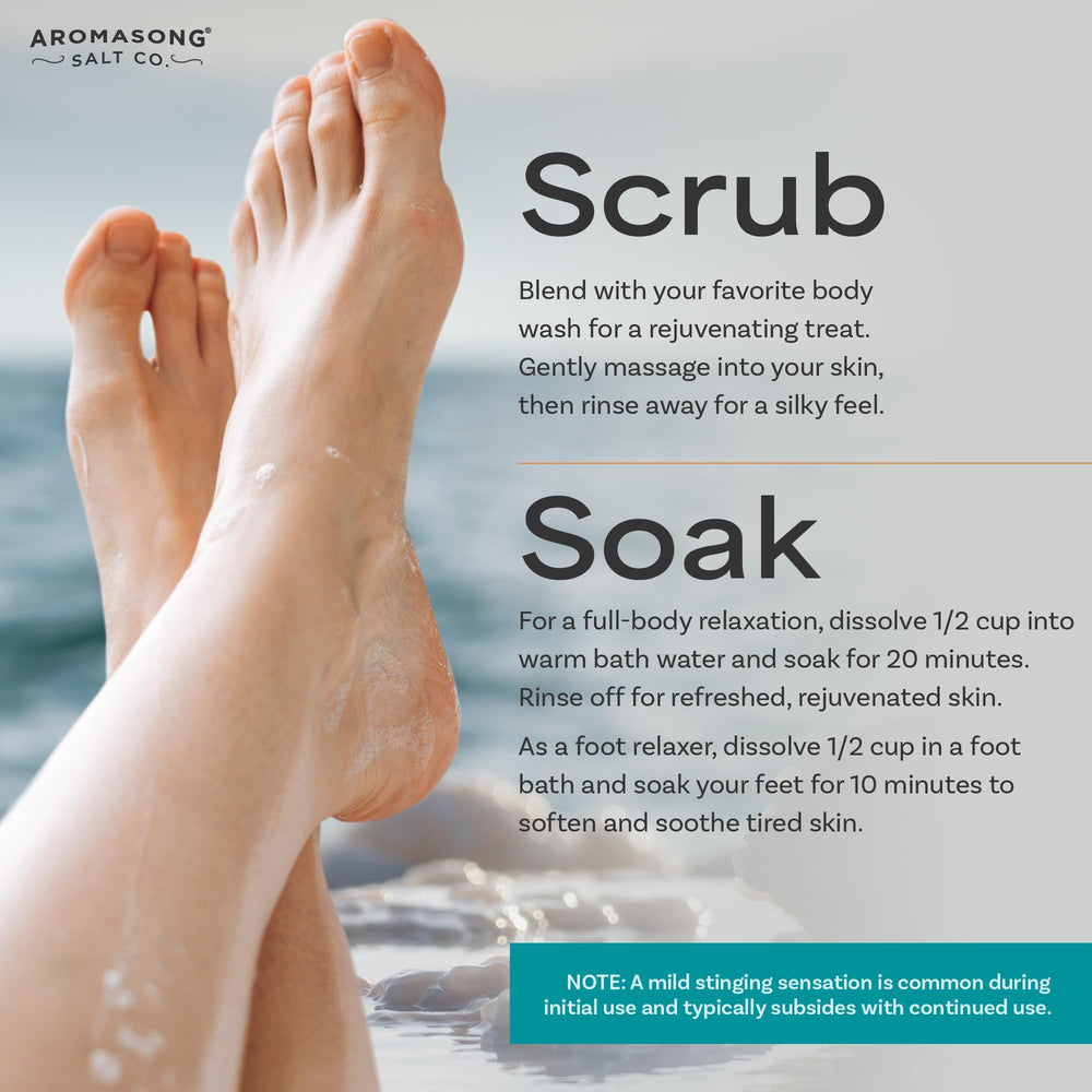 Aromasong sal magnesio se dispersa en agua tibia para baño relajante