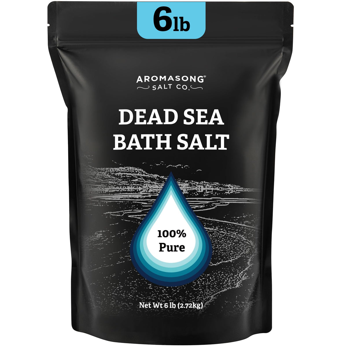Aromasong sal del Mar Muerto en empaque elegante conservando la frescura