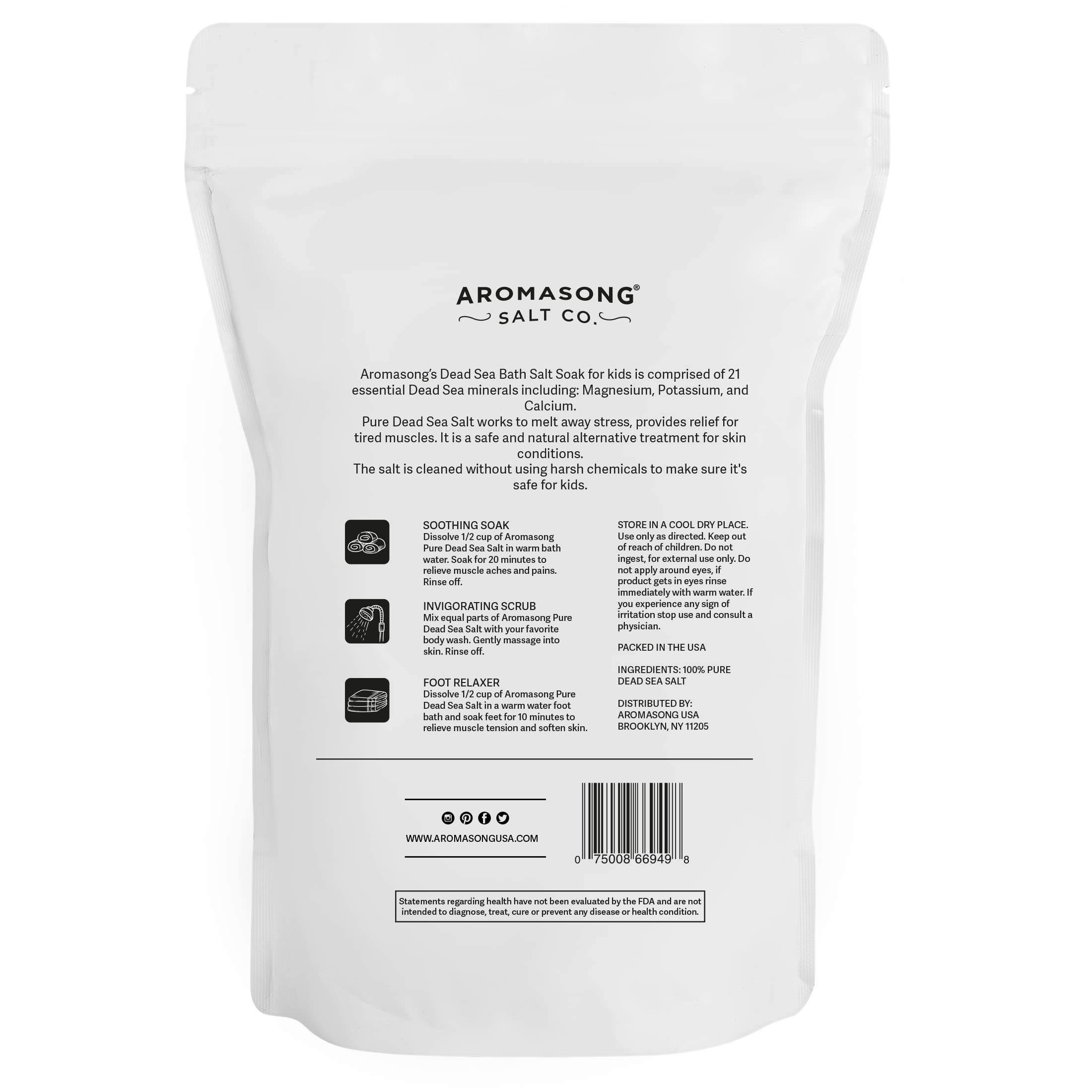 Aromasong Sal Mar Muerto, ideal para scrub casero suave en el baño.