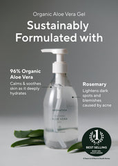AROMATICA Aloe Vera aplicacion suave para rostro y cabello con cuidado diario.
