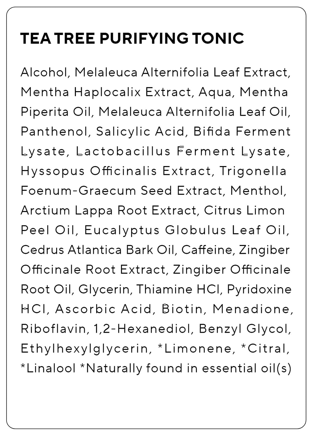 AROMATICA Tónico Purificante de Árbol de Té, textura ligera en atomizador para uso diario.