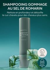 AROMATICA granulos de sal exfoliantes con romero para renovación del cuero cabelludo