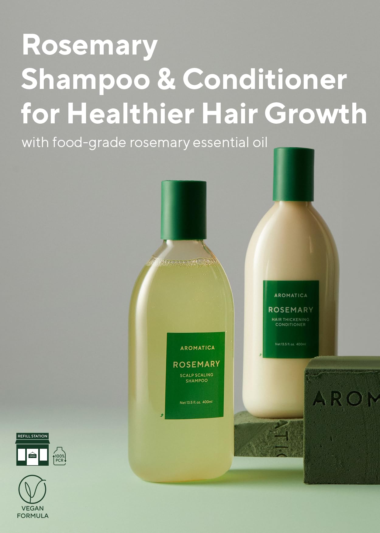 AROMATICA Romero Acondicionador botella: suaviza el cabello y facilita el peinado diario