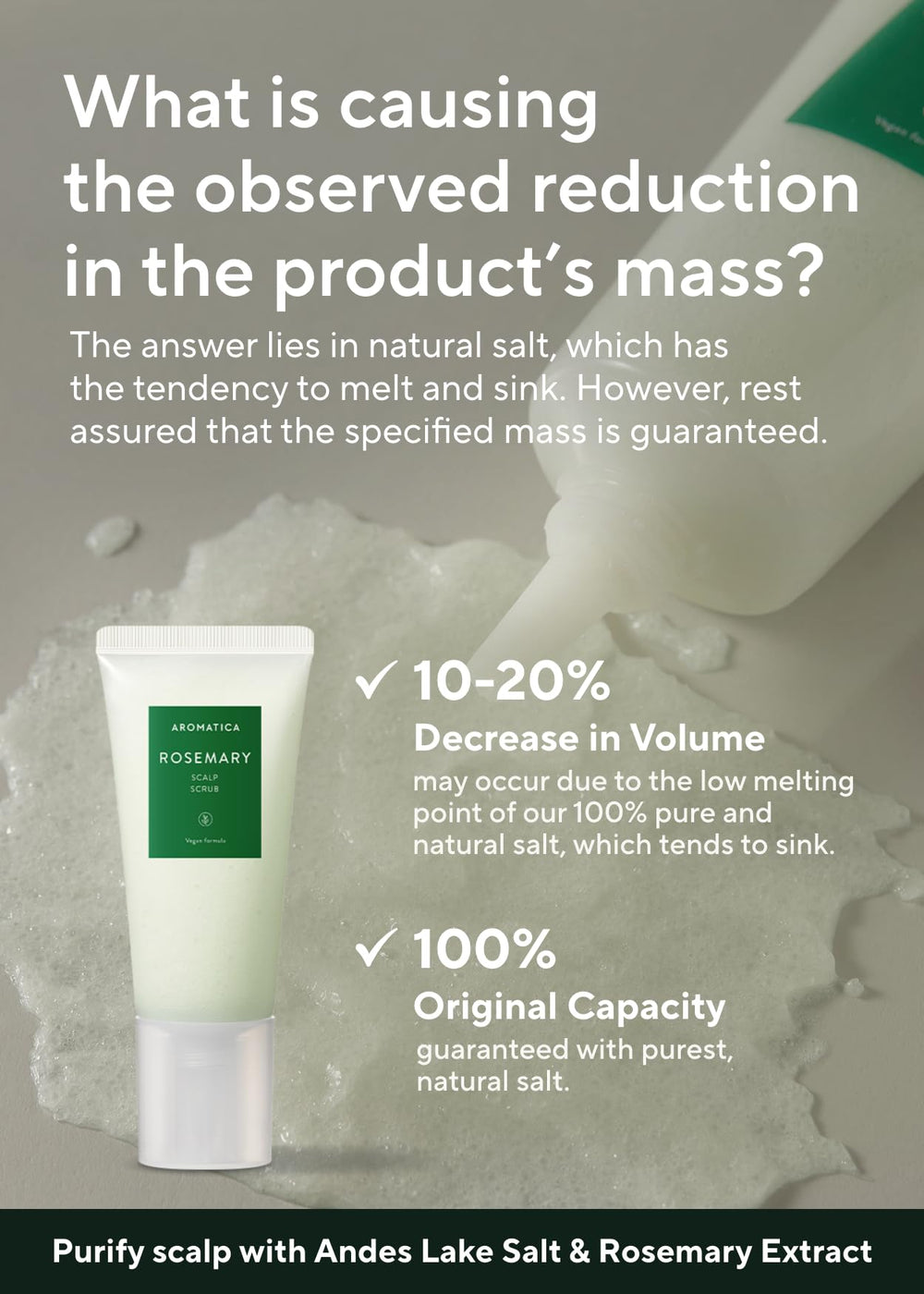 Applying AROMATICA scrub to damp scalp for gentle exfoliation