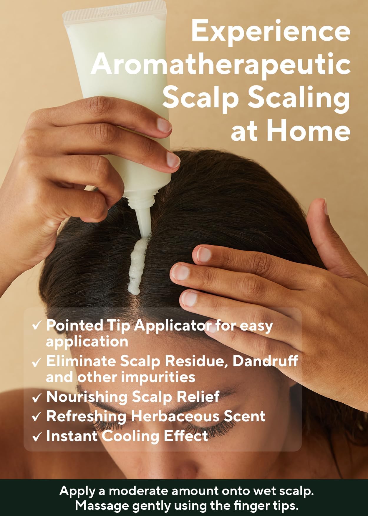 Scrub resting on bathroom shelf, ready for routine scalp care
