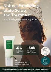 AROMATICA Rosemary Scalp Scrub packaging emphasizes plant-based formula