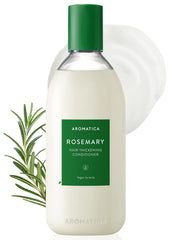 AROMATICA acondicionador romero, botella visible, densifica cabello suave.