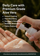 AROMATICA Gel Aloe Vera Orgánico, sin colorantes ni fragancia, apto para piel sensible.