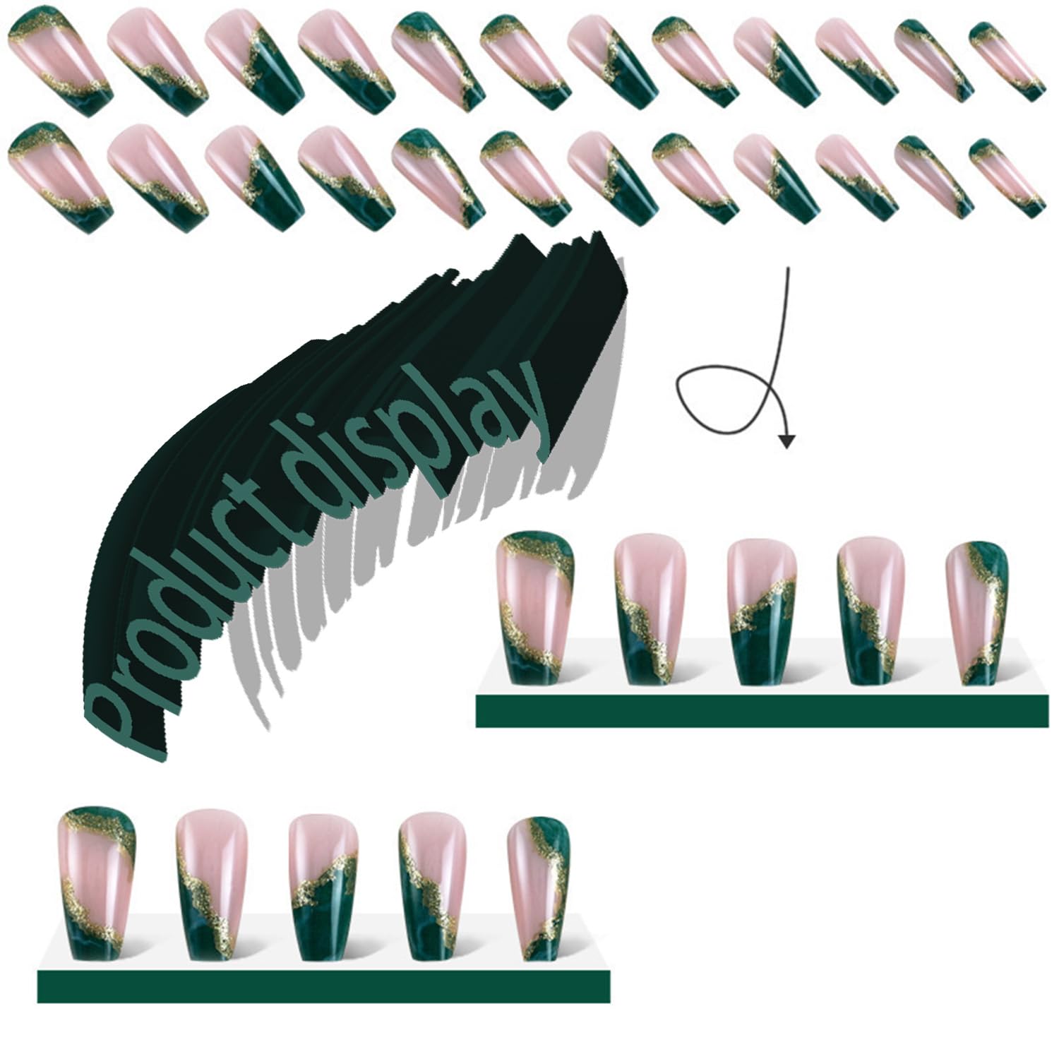 Uñas AROVFAM forma coffin para estilo moderno y cómodo
