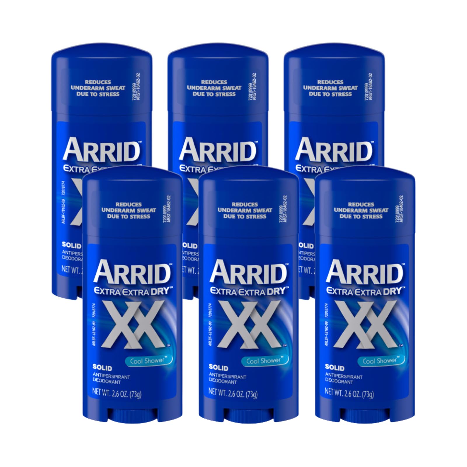 Arrid XX Extra Extra Dry barra desodorante Ducha Fría, pack de 6, protege piel seca durante el día.