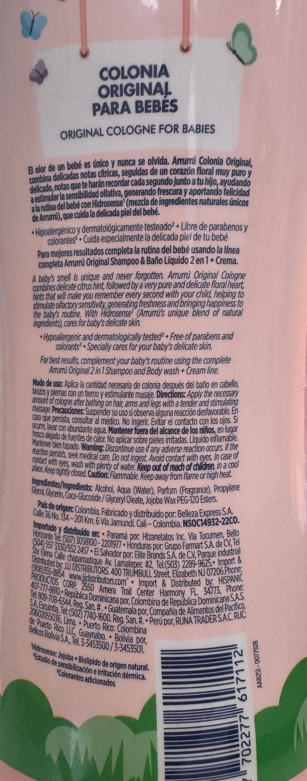 Aplicación suave de Arrurru Naturals Colonia Original Rosa para momentos de cuidado.