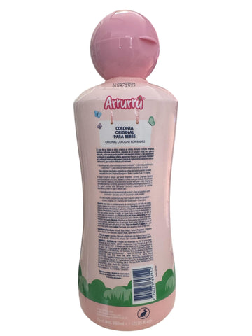 Etiqueta de Arrurru Naturals Colonia Original Rosa con diseño delicado.