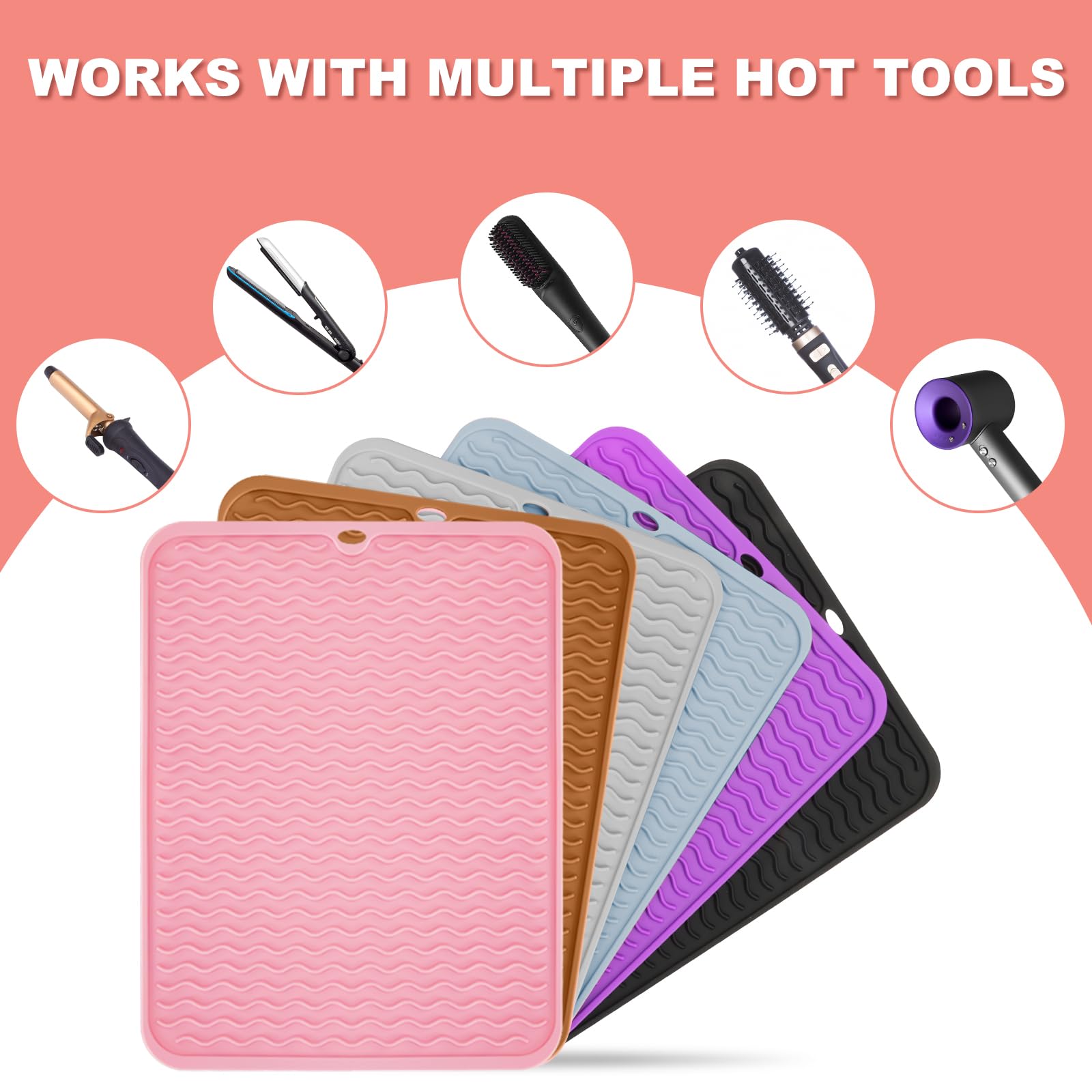 Arsmonjeal mat con agujero para colgar, ahorro de espacio en tocadores.