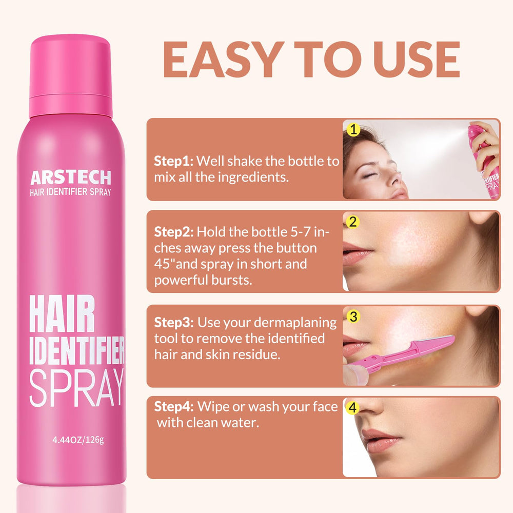 Arstech foldable face shaver compact travel design fits in a makeup bag.