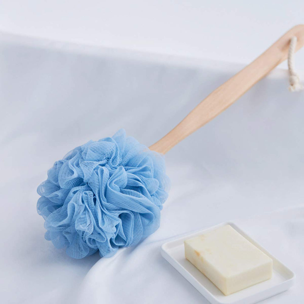 Arswin espalda con mango de madera ergonómico para un agarre cómodo durante la ducha