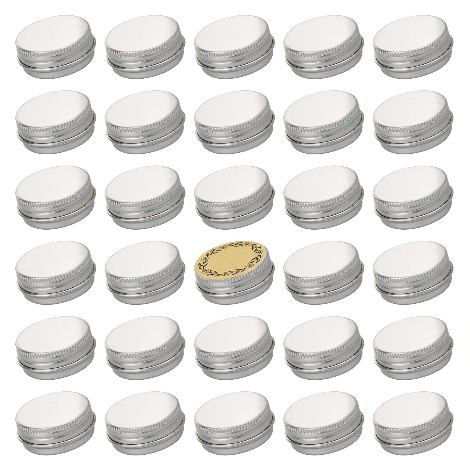 Art Secret: lata de aluminio con rosca de 15 ml, plata, pack de 32 para almacenamiento.