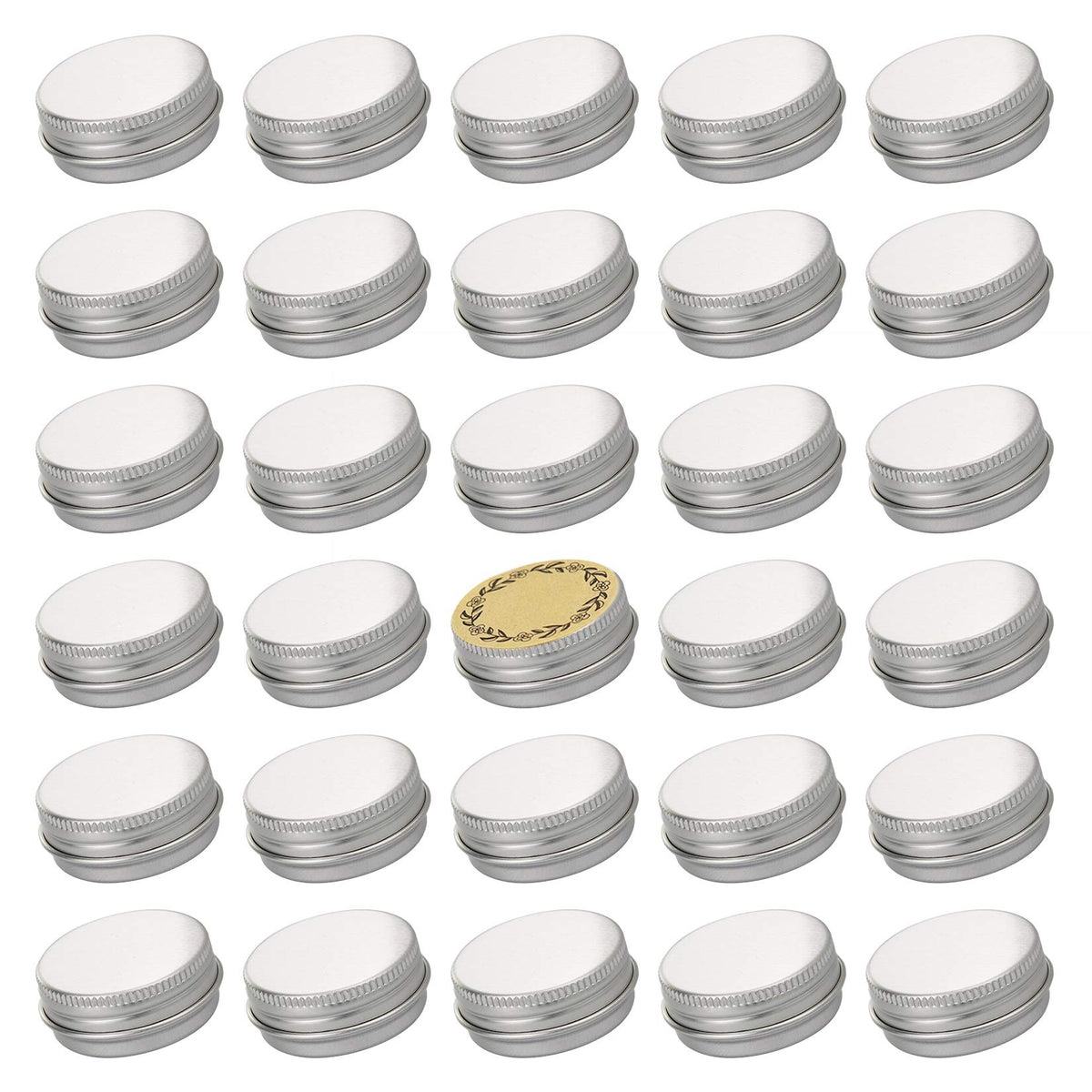 Art Secret: lata de aluminio con rosca de 15 ml, plata, pack de 32 para almacenamiento.