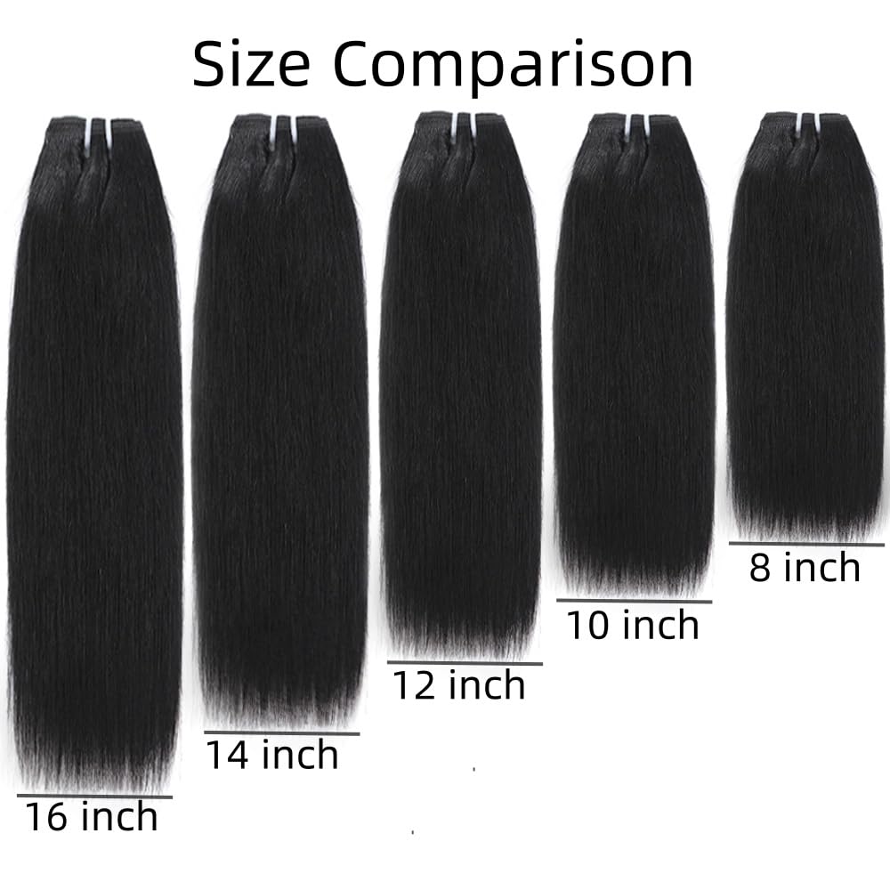 Art Show Hair color-natural-8-pulgadas, cabello liso listo para teñir