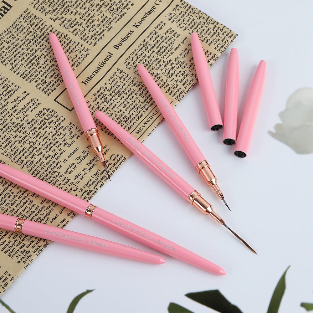 Artdone empaque del set liner de 5 pinceles para uñas.