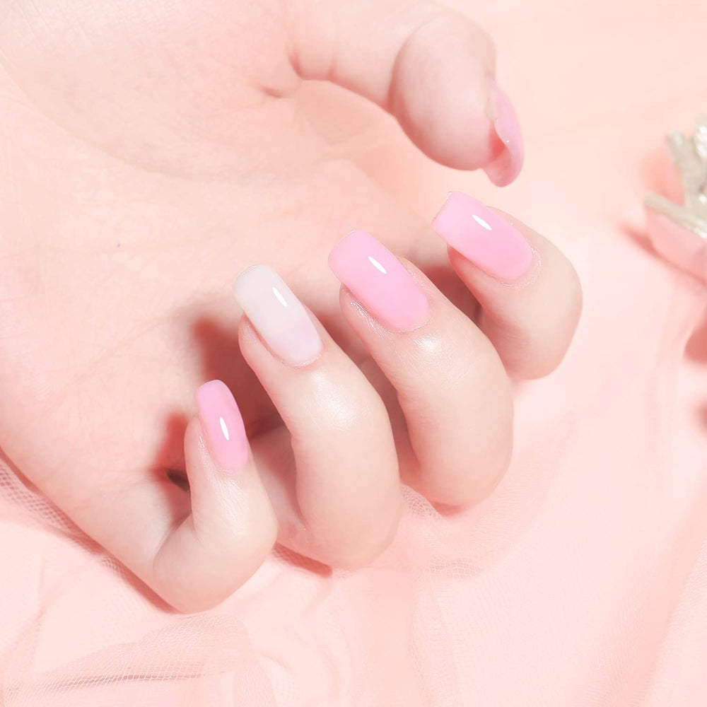 Artdone gel de uñas marrón translúcido, cobertura gradual para looks naturales.