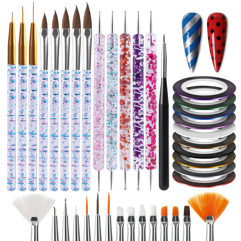 Artdone kit de líneas para uñas de 38 piezas para diseños precisos.