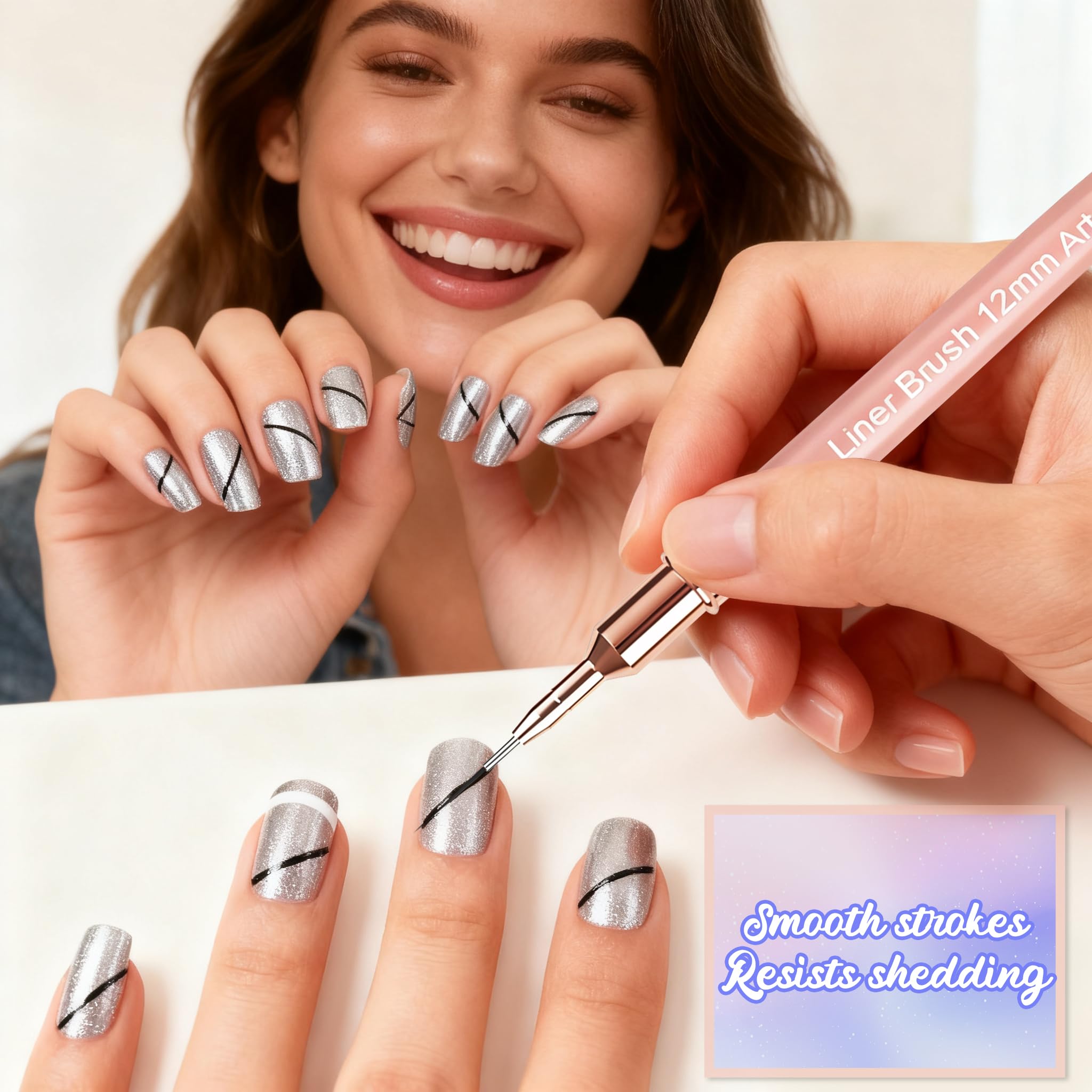 Artdone ofrece lapices delineadores de uñas 20mm para diseños largos.