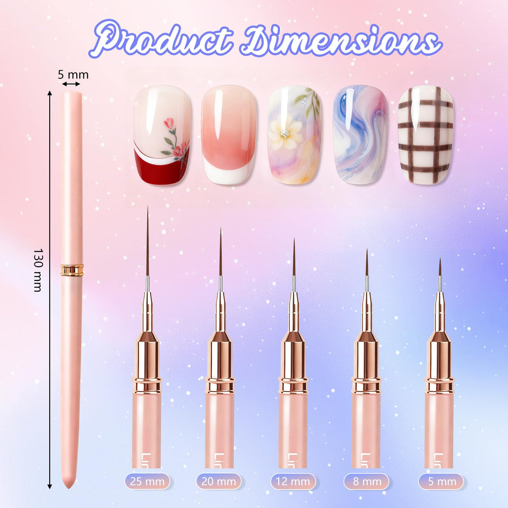 Artdone ofrece lapices delineadores de uñas 25mm para bordes y acentos.
