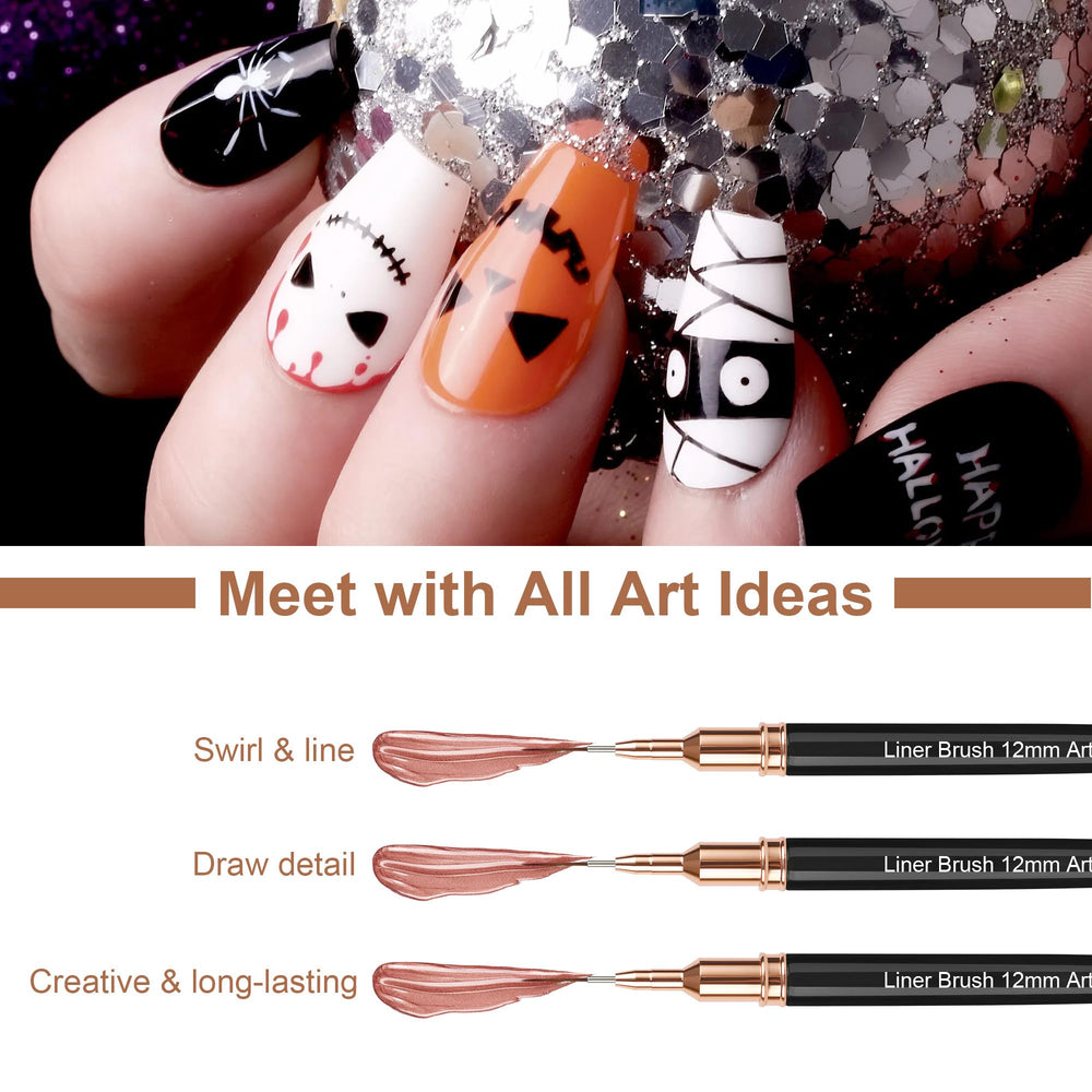 Artdone liner uñas metálicas, punta 25 mm para diseños grandes.