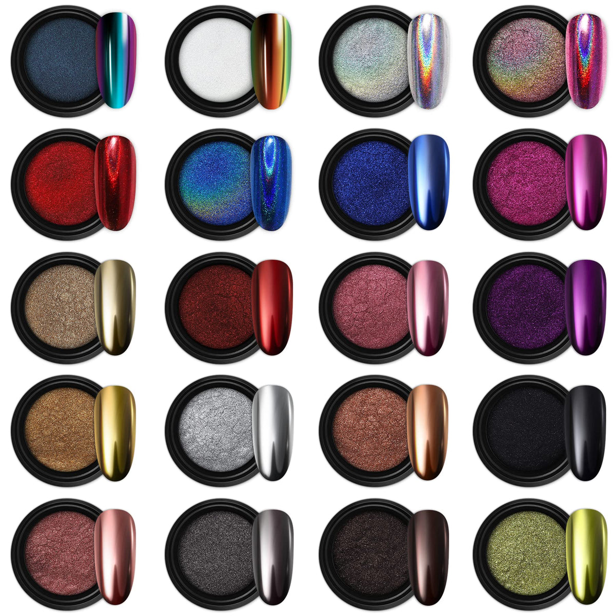 Artdone polvo cromado espejo Aurora para uñas con acabado deslumbrante