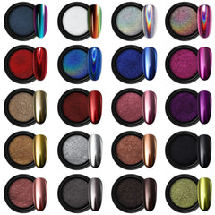 Artdone polvo cromado espejo Aurora para uñas con acabado deslumbrante