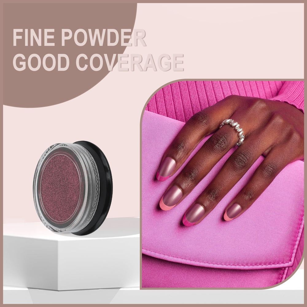 Artdone polvo cromado uñas, tono iridiscente, ideal para resaltar diseños.