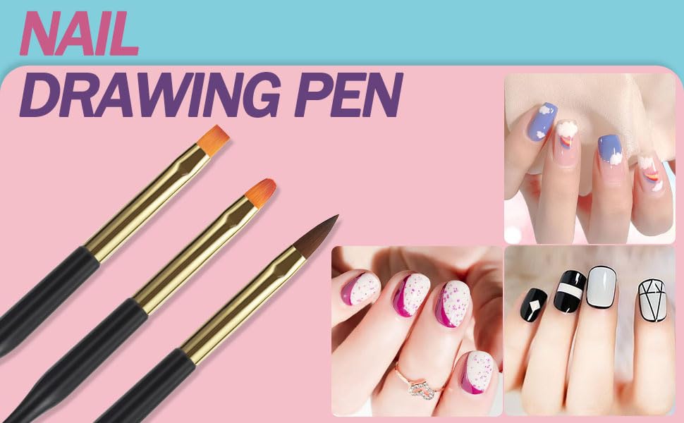 Artdone puntas-dobles-pinceles-uñas-5piezas, versatilidad para rellenos y contornos.