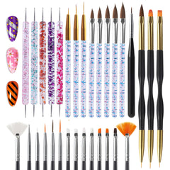 Artdone set de pinceles para uñas de 31 piezas, ideal para arte detallado.