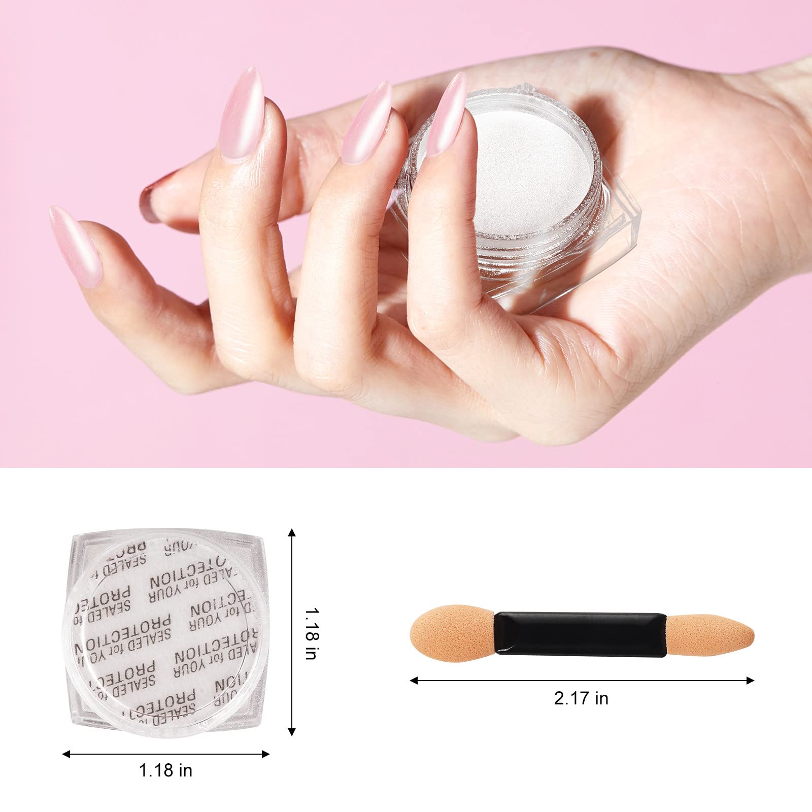 Artdone uñas con polvo cromo, acabado brillante y duradero
