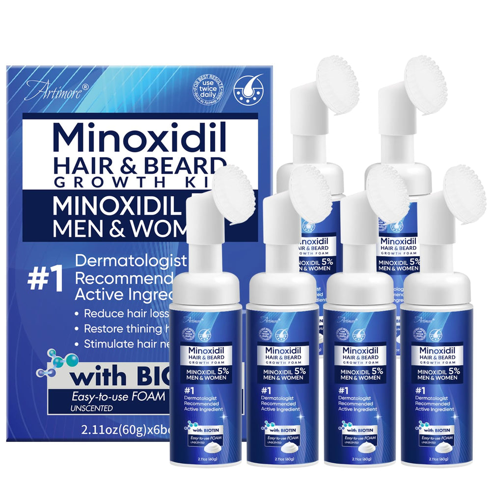 Artimore Minoxidil 5% espuma en botella de 12 oz para iniciar cuidado capilar