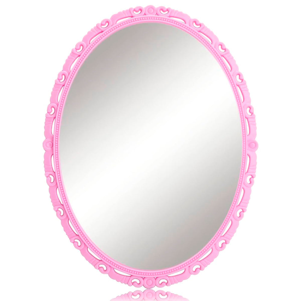 ARTLYMERS Espejo magnético para taquilla rosa, ideal para retoques de maquillaje.