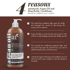 Artnaturals Acondicionador de Argán, cabello dañado recupera brillo y suavidad.