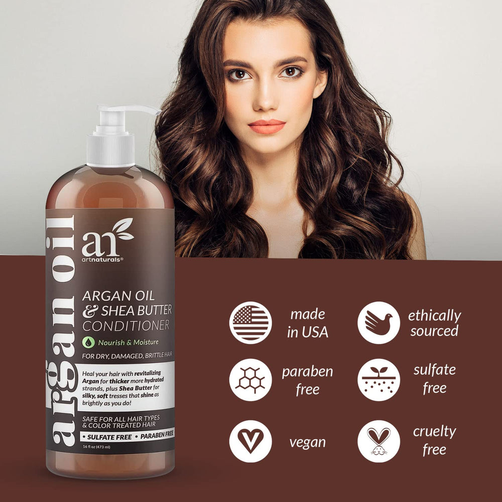 Artnaturals Acondicionador de Argán, cabello liso más suave y manejable.