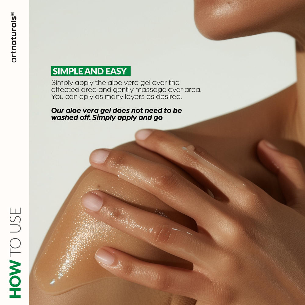 Artnaturals Aloe Vera Gel Set uso después del sol para calmar molestias.
