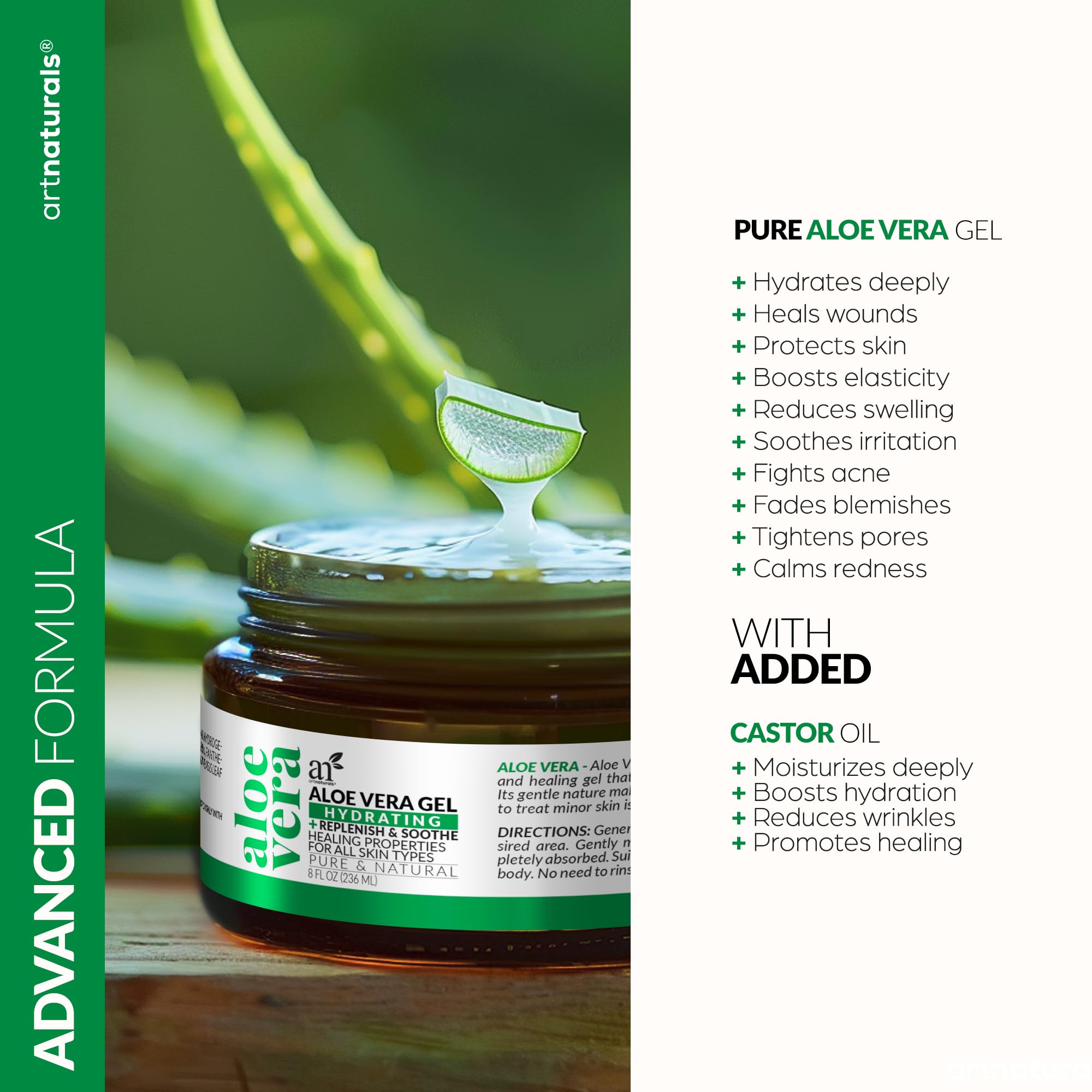 Artnaturals Aloe Vera Gel Set textura suave para piel calmada.