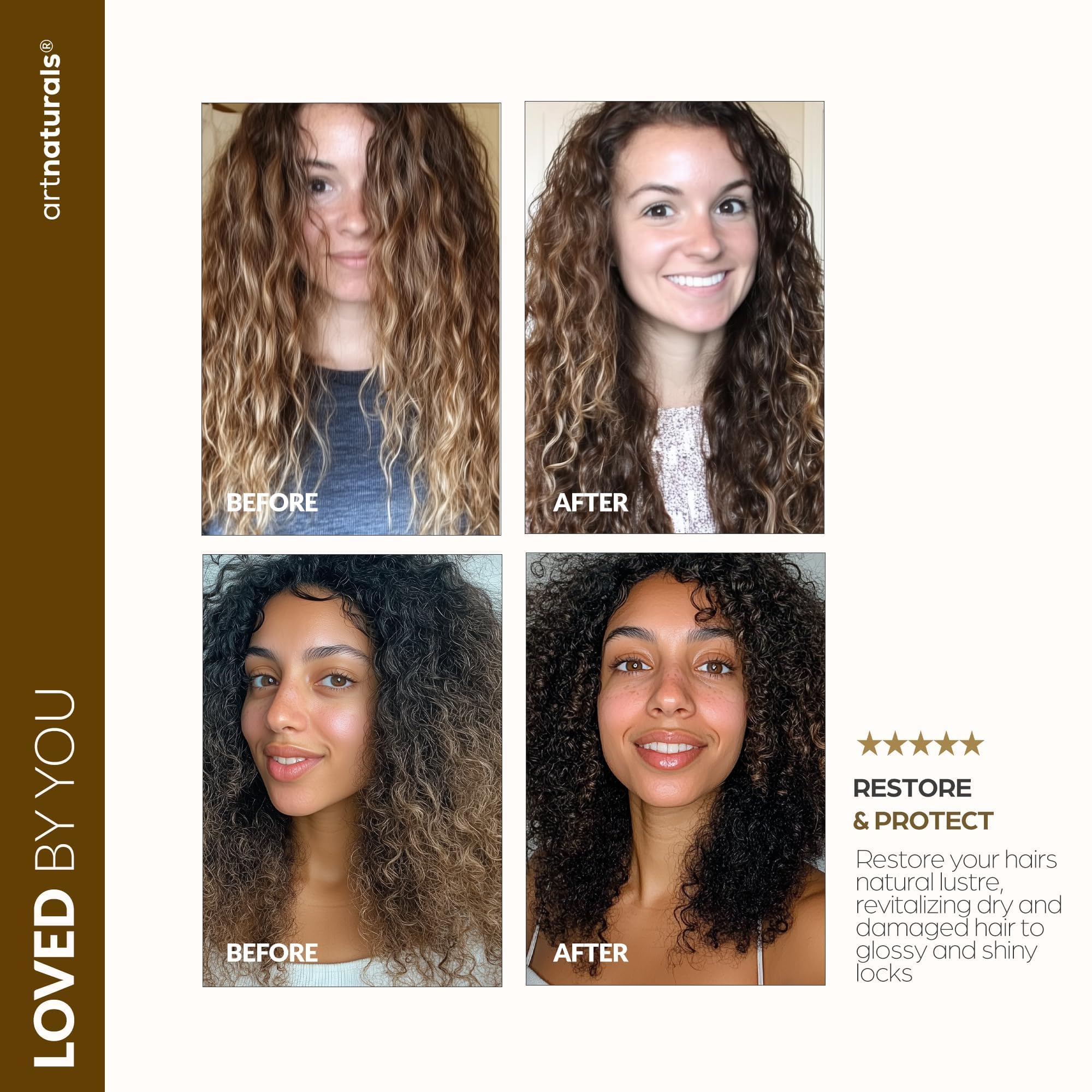 Artnaturals hidratación profunda para cabello dañado con ingredientes naturales