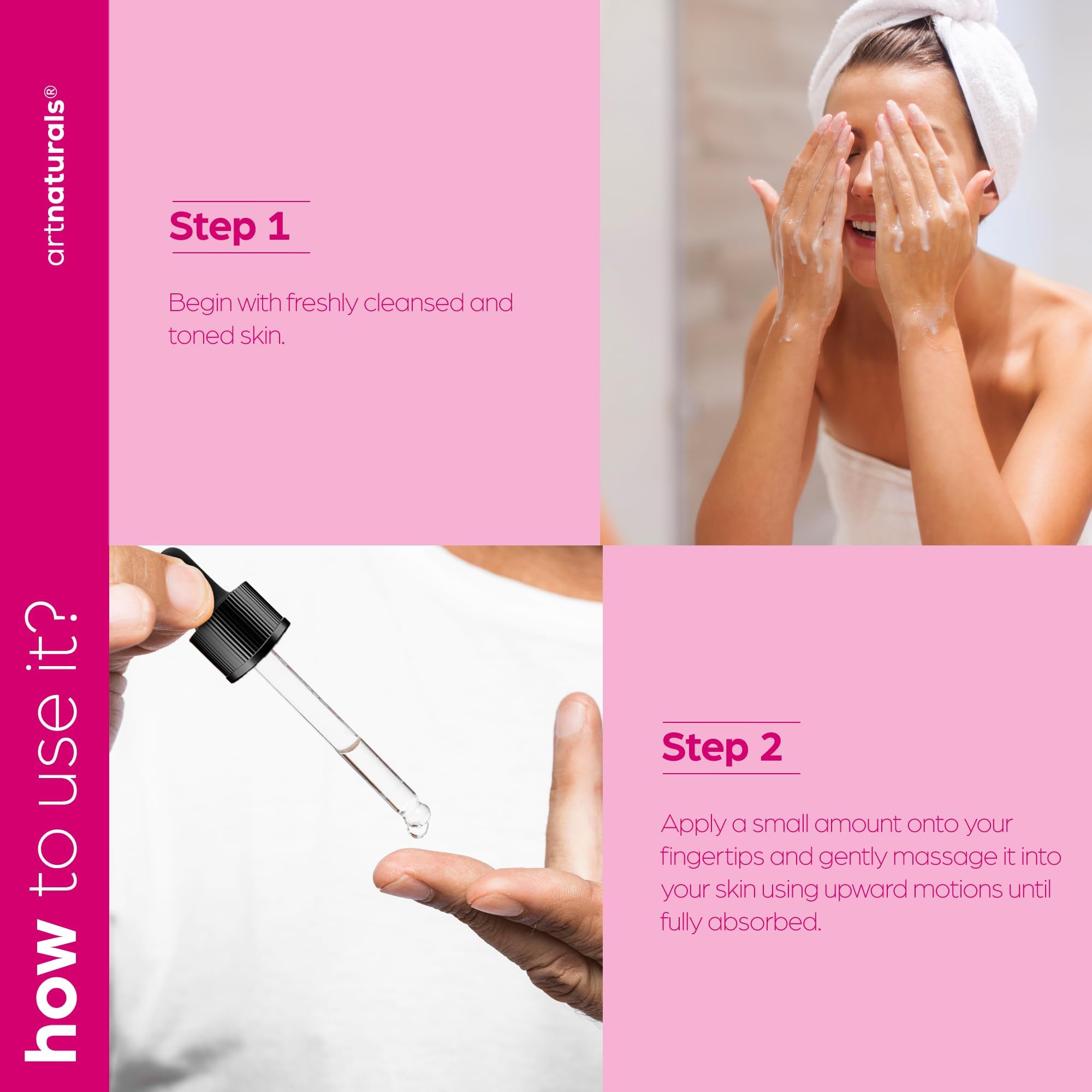 Artnaturals Serum de Colágeno para la Cara, combina con otros pasos de cuidado.