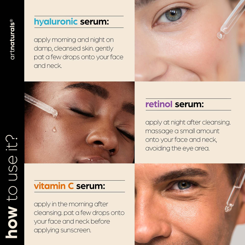 Artnaturals sérum hyaluronique, hydratation profonde et peau rebondie.