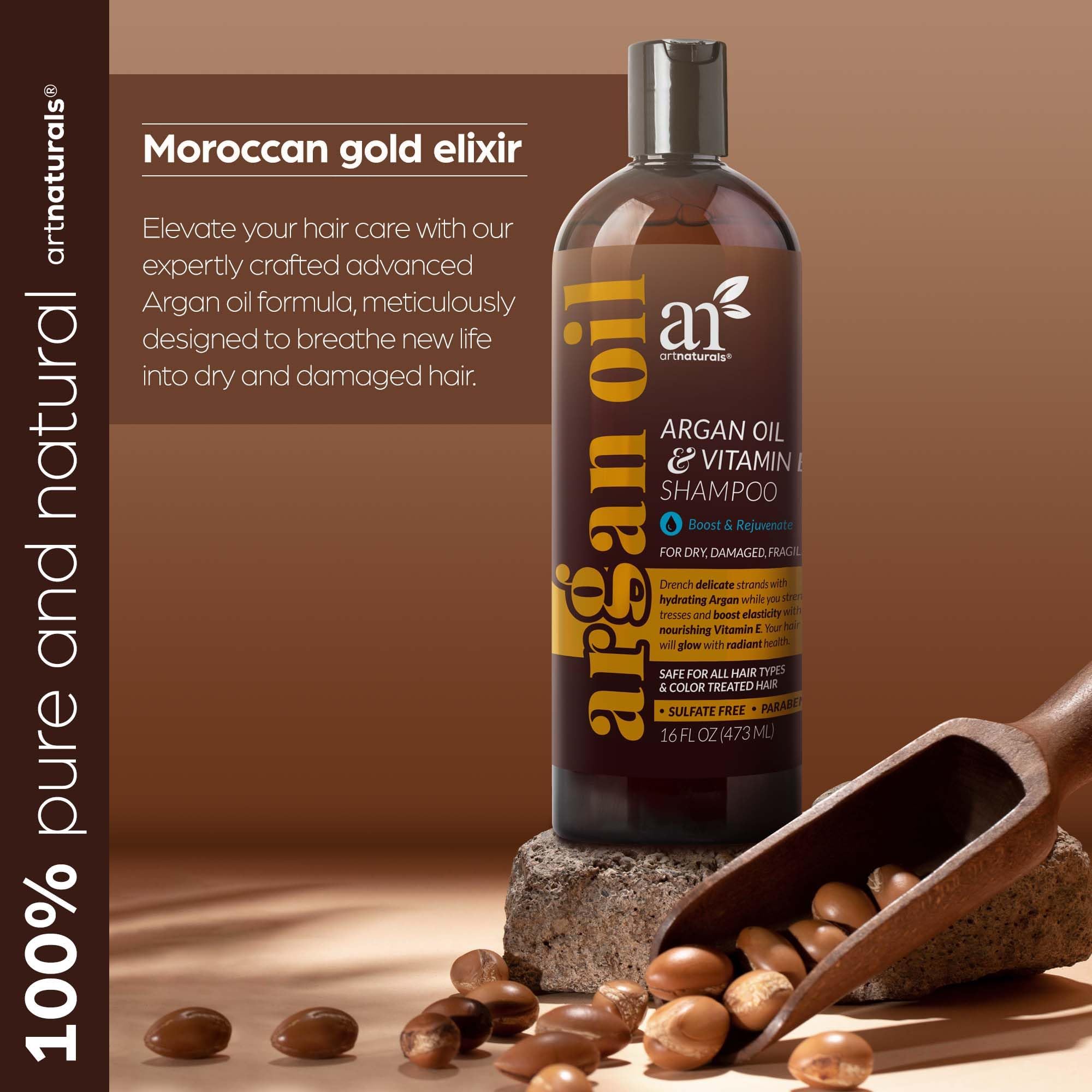 Artnaturals Shampoo sin sulfatos, envase cómodo y lavado suave diario.