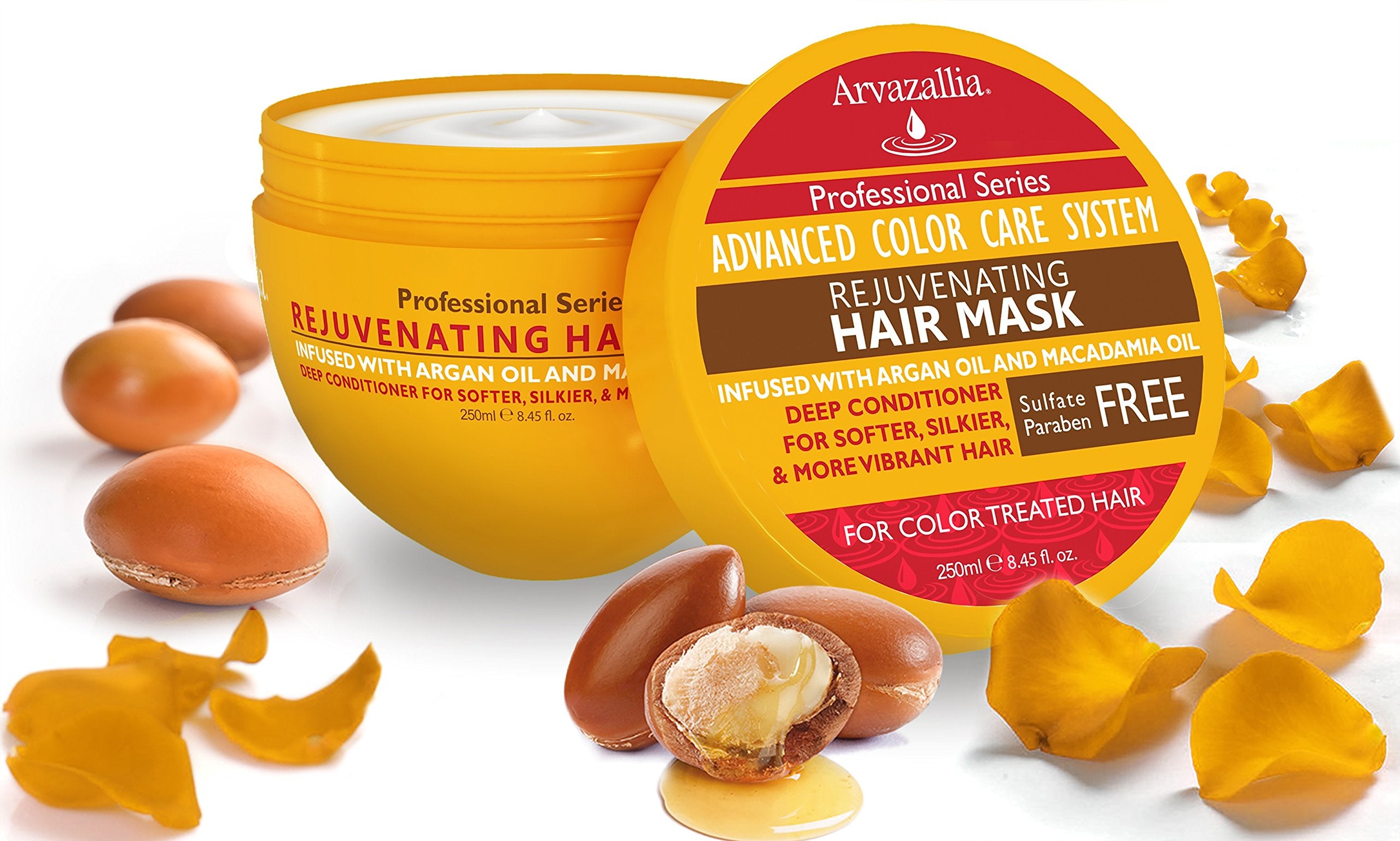 Arvazallia Mascarilla Rejuvenecedora aplicación suave para cabello teñido y manejable