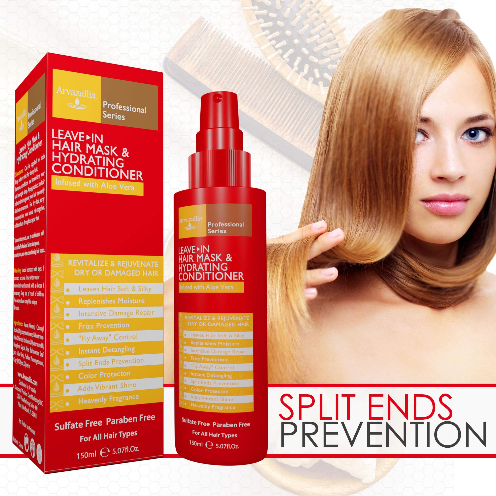 Arvazallia tratamiento completo en casa para cabello seco y dañado, con efecto sedoso.