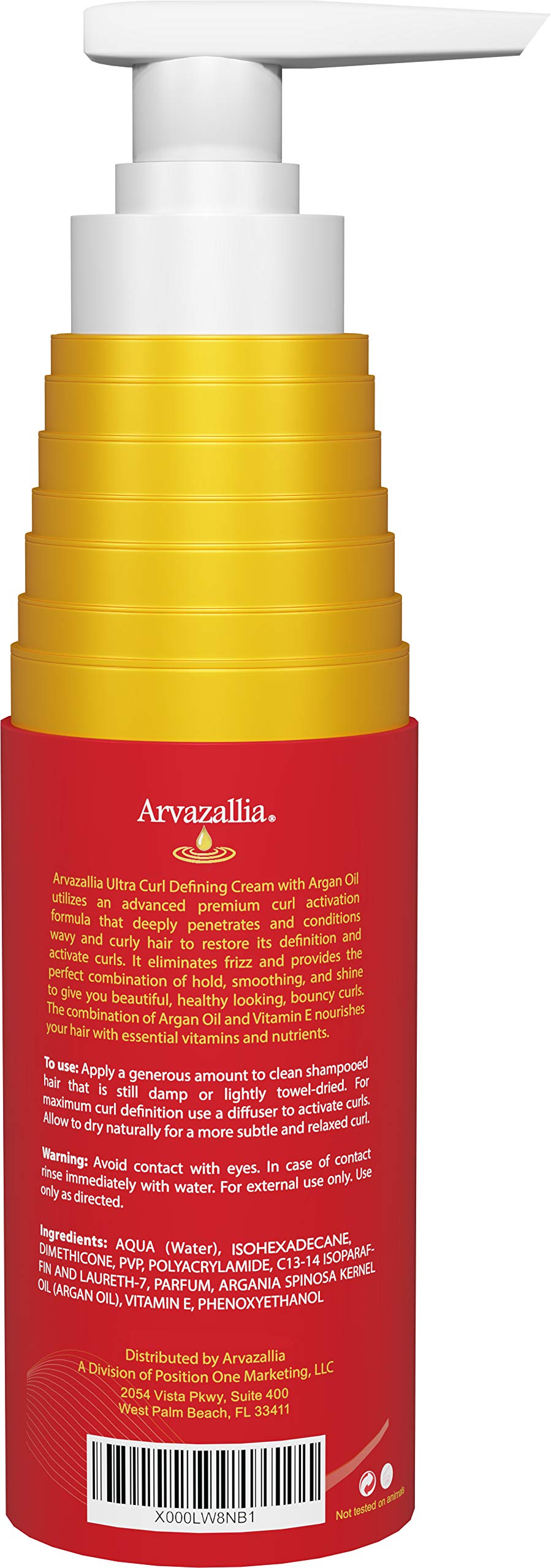 Arvazallia Ultra Curl Defining Cream, sistema de cuidado profesional para rizos duraderos.