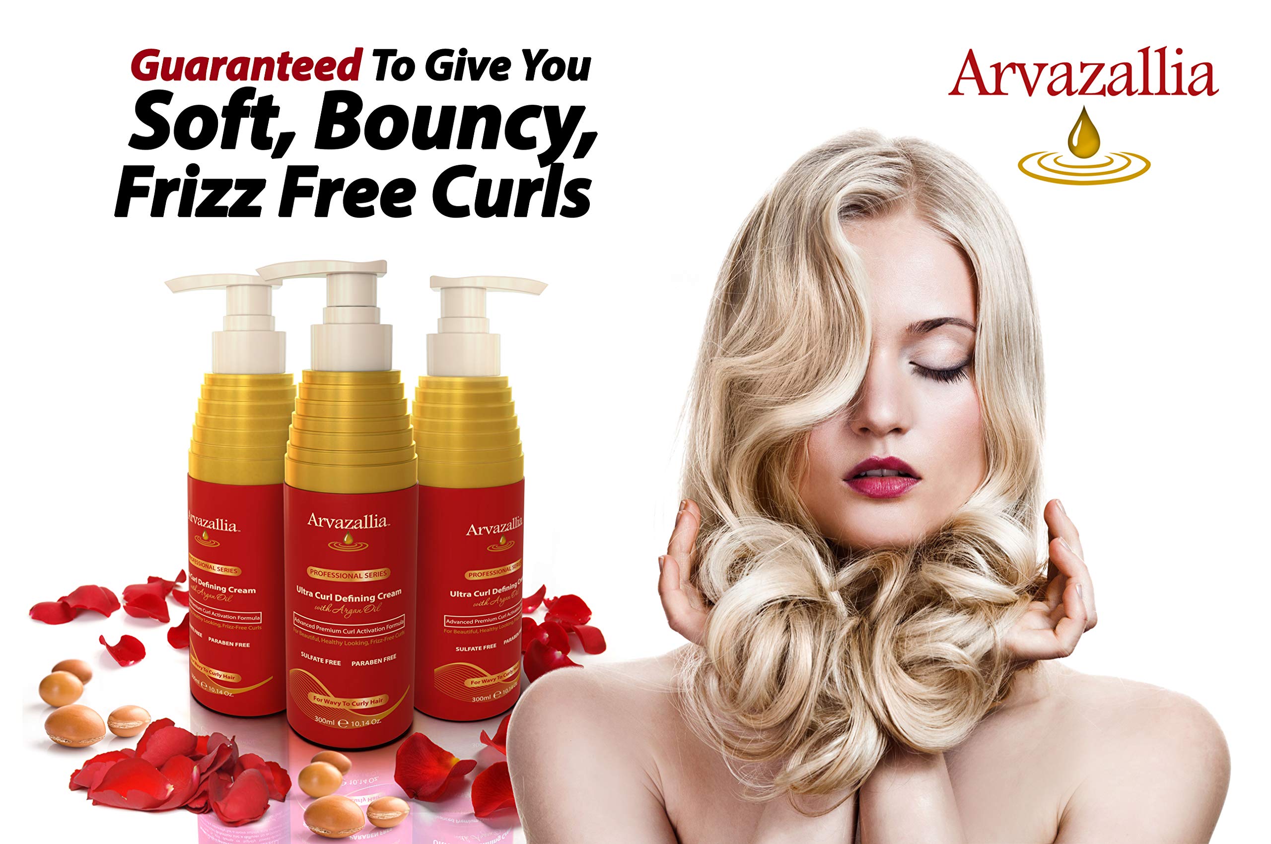 Arvazallia Ultra Curl Defining Cream, textura suave para rizos definidos y brillo.