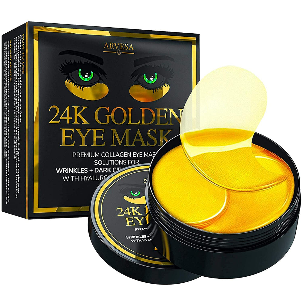 Mascarilla Arvesa para ojos 24k oro, hidratación para el contorno.
