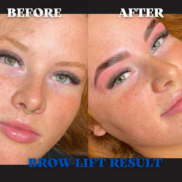 Cejas terminadas con rizo ARYANA NEW YORK, look pulido y natural.